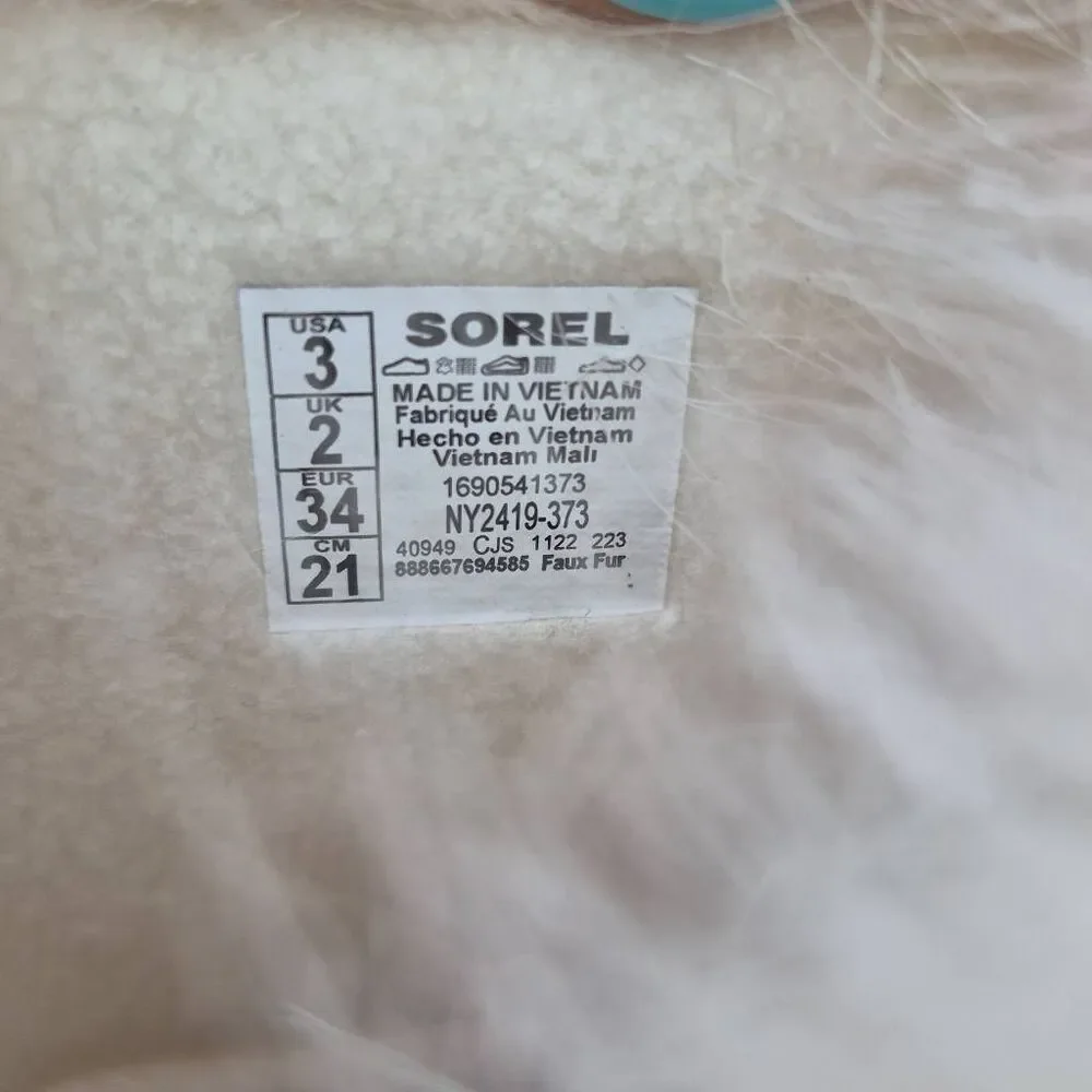 Sorel Tofino II Faux Fur Lined Girls Size 3 Waterproof Boots